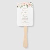 Éventail Programme de mariage rose et or floral Boho rose (Devant)