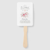 Éventail Programme de mariage rose et Rose or Floral et den (Devant)