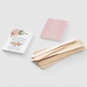 Éventail Programme de mariage rose floral et or rose (Non-assemblé)
