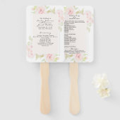 Éventail Programme de mariage rose fluo aquarelle (Devant et derrière)