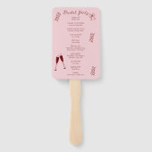 Éventail Programme de Mariage Rose Gribouillis Fantaisistes (Dos)
