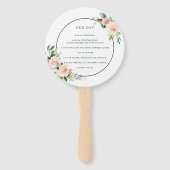 Éventail Programme de mariage rose pâle (Dos)