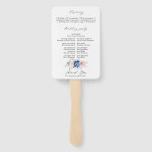 Éventail Programme de mariage rose pâle Dusty bleu marine (Dos)
