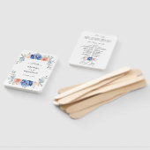 Éventail Programme de mariage rose pâle Dusty bleu marine (Non-assemblé)