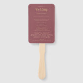 Éventail Programme de mariage rose Rose moderne et branché (Devant)