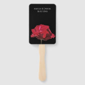 Éventail Programme de mariage Rose Rouge Gothique sur Fond (Dos)