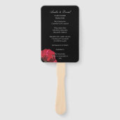 Éventail Programme de mariage Rose Rouge Gothique sur Fond (Devant)