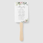 Éventail Programme de mariage rose verdure Ventilateur à ma (Dos)