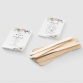 Éventail Programme de mariage rose verdure Ventilateur à ma (Non-assemblé)