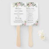 Éventail Programme de mariage rose vif Ventilateur à main (Devant et derrière)