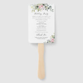 Éventail Programme de mariage rose vif Ventilateur à main (Dos)