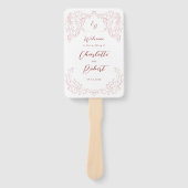 Éventail Programme de mariage rose Vintage (Devant)