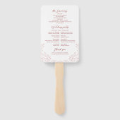 Éventail Programme de mariage rose Vintage (Dos)