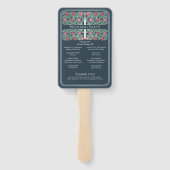 Éventail Programme de mariage royal avec épée florale grise (Dos)