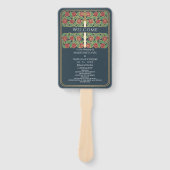 Éventail Programme de mariage royal avec épée florale grise (Devant)