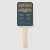 Éventail Programme de mariage royal avec épée florale grise (Dos)
