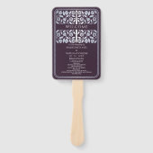 Éventail Programme de mariage royal Épée d'argent Aubergine (Devant)