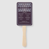 Éventail Programme de mariage royal Épée d'argent Aubergine (Dos)