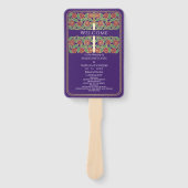 Éventail Programme de mariage royal Épée Fleurie Or Violet (Devant)