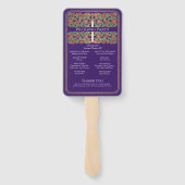Éventail Programme de mariage royal Épée Fleurie Or Violet (Dos)