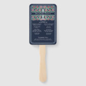 Éventail Programme de mariage royal Épée florale Argent Ble (Dos)
