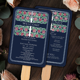 Éventail Programme de mariage royal Épée florale Argent Ble