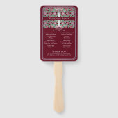 Éventail Programme de mariage royal épée florale argent rou (Dos)
