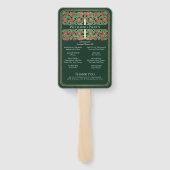 Éventail Programme de mariage royal Épée florale Or Vert (Dos)
