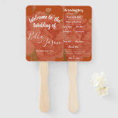 Éventail Programme de mariage Rust Terracotta Minimaliste M (Devant et derrière)