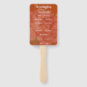 Éventail Programme de mariage Rust Terracotta Minimaliste M (Dos)