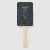 Éventail Programme de mariage Rustic Glam Bleu Or (Dos)