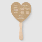 Éventail Programme de mariage Rustic Kraft Script Heart (Dos)