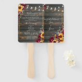 Éventail Programme de mariage Rustic Rose et Aster (Devant et derrière)