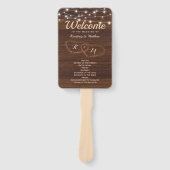 Éventail Programme de mariage rustique au coeur du bois scu (Devant)