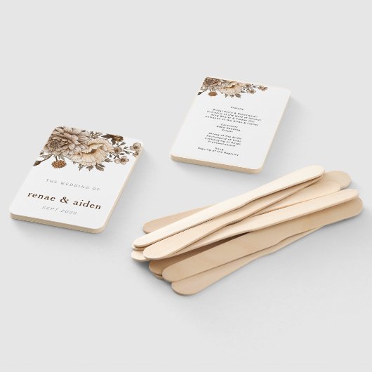 Éventail Programme de mariage rustique, Boho Woodland (Non-assemblé)