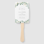 Éventail Programme de mariage rustique d'eucalyptus de verd (Devant)