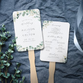 Éventail Programme de mariage rustique d'eucalyptus de verd