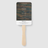 Éventail Programme de mariage rustique en bois foncé (Dos)