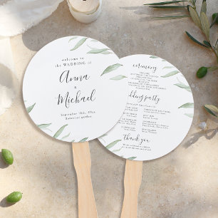Éventail Programme de mariage rustique et verdoyant minimal