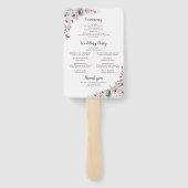 Éventail Programme de mariage rustique floral bohème rose p (Dos)