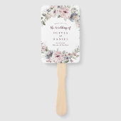 Éventail Programme de mariage rustique floral bohème rose p (Devant)