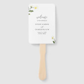 Éventail Programme de mariage rustique floral Marguerite bl (Devant)
