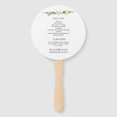 Éventail Programme de mariage rustique Ordre des événements (Dos)