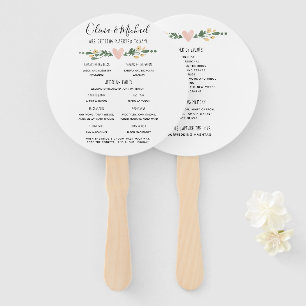 Éventail Programme de mariage rustique Ordre des événements