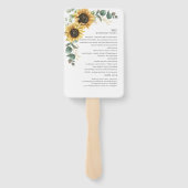 Éventail Programme de mariage rustique tournesol eucalyptus (Dos)