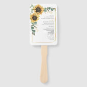 Éventail Programme de mariage rustique tournesol eucalyptus (Devant)