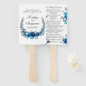 Éventail Programme de mariage rustique Ventilateur Aquarell (Devant et derrière)