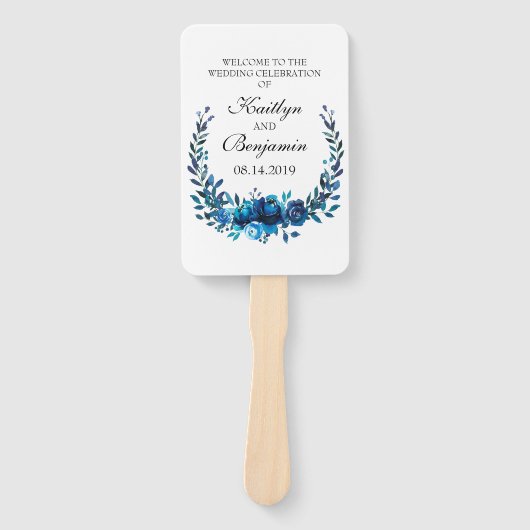 Éventail Programme de mariage rustique Ventilateur Aquarell (Devant)