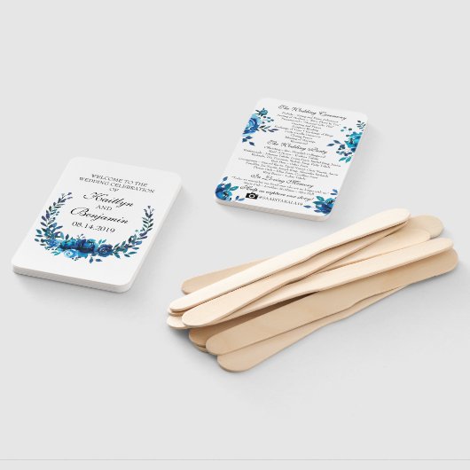 Éventail Programme de mariage rustique Ventilateur Aquarell (Non-assemblé)