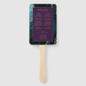 Éventail Programme de mariage sarcelle or agate violet (Dos)